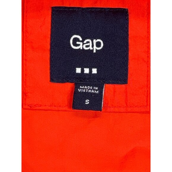 Gap Jacket Womens Small Orange Hooded Tennis Windbreaker Nylon Full Zip - Picture 3 of 8